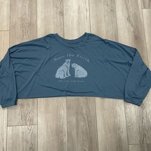 American eagle cropped/baggy long sleeve tee